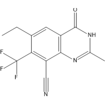 6-Ethyl-2-methyl-4-oxo-7-(trifluoromethyl)-3,4-dihydroquinazoline-8-carbonitrile|CS-1567286