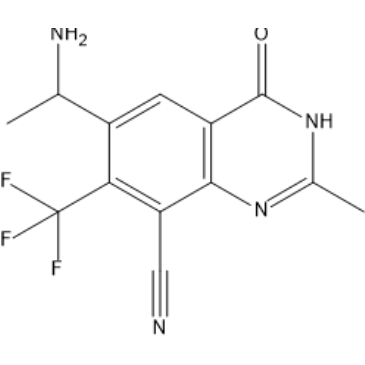 6-(1-Aminoethyl)-2-methyl-4-oxo-7-(trifluoromethyl)-3,4-dihydroquinazoline-8-carbonitrile|CS-1567288