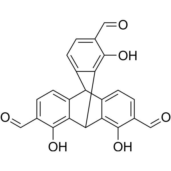 1,8,16-Trihydroxy-9,10-dihydro-9,10-[1,2]benzenoanthracene-2,7,15-tricarbaldehyde|CS-1634145