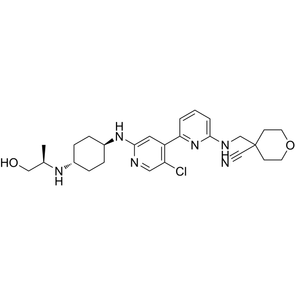 4-[[[5'-Chloro-2'-[[trans-4-[[(1R)-2-hydroxy-1-methylethyl]amino]cyclohexyl]amino][2,4'-bipyridin]-6-yl]amino]methyl]tetrahydro-2H-pyran-4-carbonitrile|CS-1634150