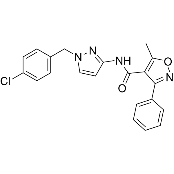 N-(1-(4-Chlorobenzyl)-1H-pyrazol-3-yl)-5-methyl-3-phenylisoxazole-4-carboxamide|CS-1634770