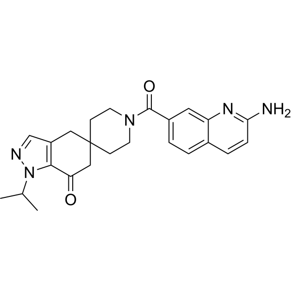1'-(2-Aminoquinoline-7-carbonyl)-1-isopropyl-1,4-dihydrospiro[indazole-5,4'-piperidin]-7(6H)-one|CS-1635099