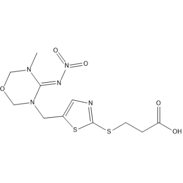 3-((5-((5-Methyl-4-(nitroimino)-1,3,5-oxadiazinan-3-yl)methyl)thiazol-2-yl)thio)propanoic acid|CS-1635185