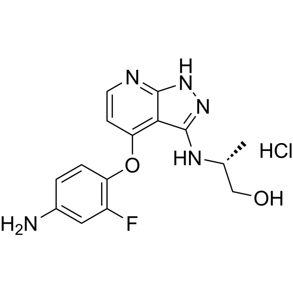 (R)-2-((4-(4-Amino-2-fluorophenoxy)-1H-pyrazolo[3,4-b]pyridin-3-yl)amino)propan-1-ol hydrochloride|CS-1635933