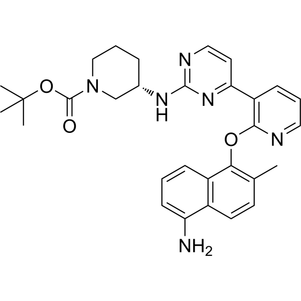 tert-Butyl (S)-3-((4-(2-((5-amino-2-methylnaphthalen-1-yl)oxy)pyridin-3-yl)pyrimidin-2-yl)amino)piperidine-1-carboxylate|CS-1636225