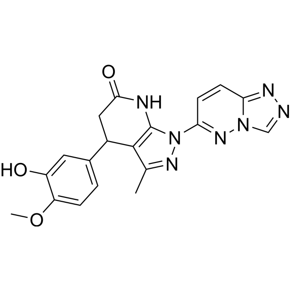 1-([1,2,4]Triazolo[4,3-b]pyridazin-6-yl)-4-(3-hydroxy-4-methoxyphenyl)-3-methyl-1,4,5,7-tetrahydro-6H-pyrazolo[3,4-b]pyridin-6-one|CS-1636264