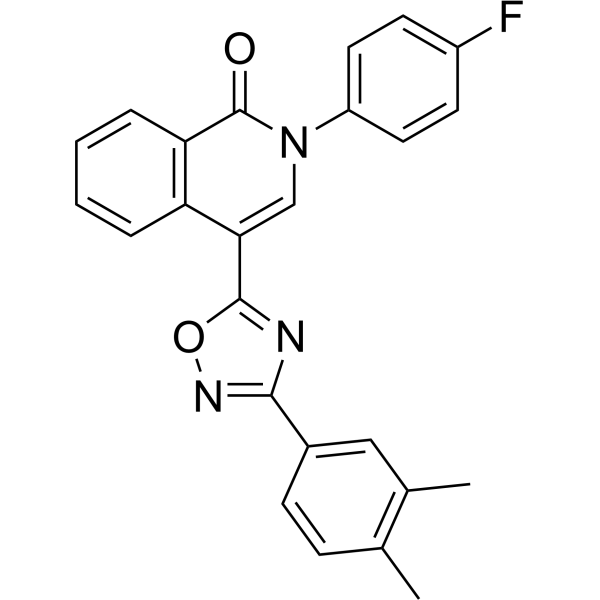 4-(3-(3,4-Dimethylphenyl)-1,2,4-oxadiazol-5-yl)-2-(4-fluorophenyl)isoquinolin-1(2H)-one|CS-1636356