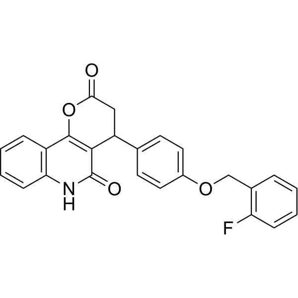 4-(4-((2-Fluorobenzyl)oxy)phenyl)-4,6-dihydro-2H-pyrano[3,2-c]quinoline-2,5(3H)-dione|CS-1636364