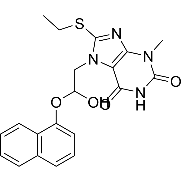 8-(Ethylthio)-7-(2-hydroxy-2-(naphthalen-1-yloxy)ethyl)-3-methyl-3,7-dihydro-1H-purine-2,6-dione|CS-1636377