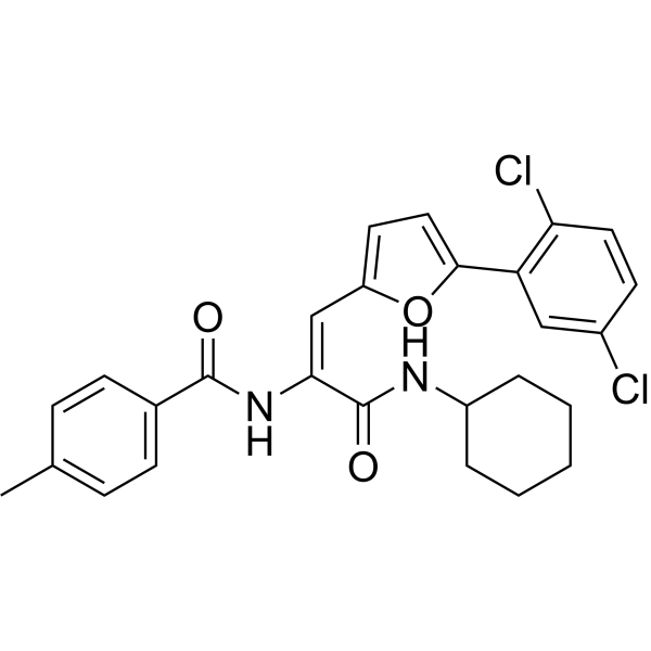 N-(3-(Cyclohexylamino)-1-(5-(2,5-dichlorophenyl)furan-2-yl)-3-oxoprop-1-en-2-yl)-4-methylbenzamide|CS-1636469