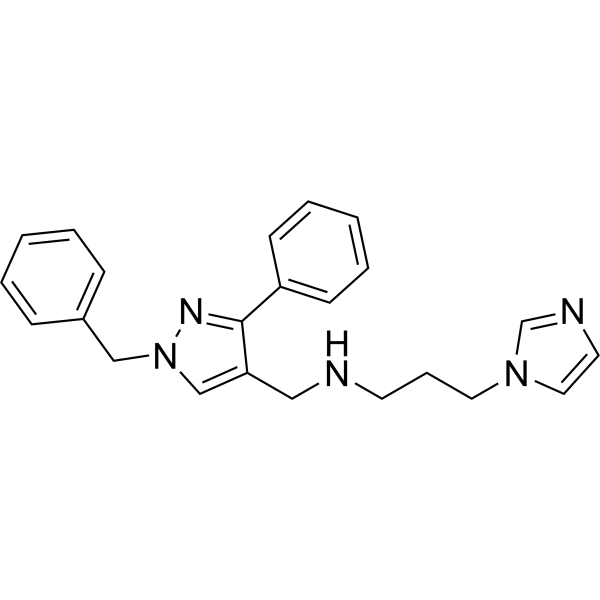 N-((1-Benzyl-3-phenyl-1H-pyrazol-4-yl)methyl)-3-(1H-imidazol-1-yl)propan-1-amine|CS-1636672