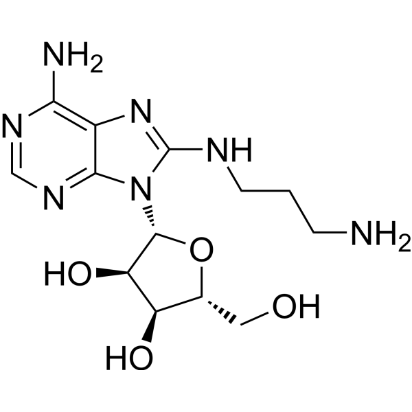 (2R,3R,4S,5R)-2-(6-Amino-8-((3-aminopropyl)amino)-9H-purin-9-yl)-5-(hydroxymethyl)tetrahydrofuran-3,4-diol|CS-1636815