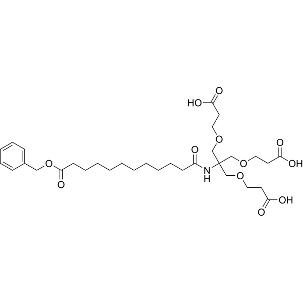 3,3'-((2-(12-(Benzyloxy)-12-oxododecanamido)-2-((2-carboxyethoxy)methyl)propane-1,3-diyl)bis(oxy))dipropionic acid|CS-1636886