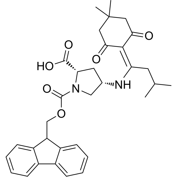 (2S,4S)-1-(((9H-Fluoren-9-yl)methoxy)carbonyl)-4-((1-(4,4-dimethyl-2,6-dioxocyclohexylidene)-3-methylbutyl)amino)pyrrolidine-2-carboxylic acid|CS-1636910