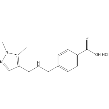 4-((((1,5-Dimethyl-1H-pyrazol-4-yl)methyl)amino)methyl)benzoic acid hydrochloride|CS-1637376