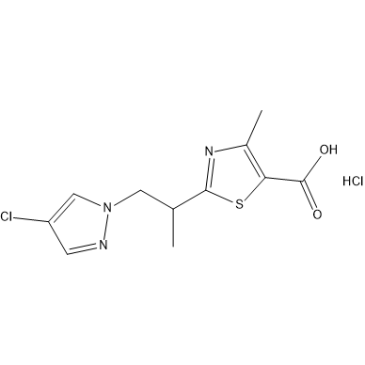 2-(1-(4-Chloro-1H-pyrazol-1-yl)propan-2-yl)-4-methylthiazole-5-carboxylic acid hydrochloride|CS-1637882