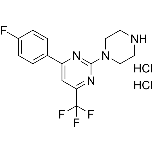 4-(4-Fluorophenyl)-2-(piperazin-1-yl)-6-(trifluoromethyl)pyrimidine dihydrochloride|CS-1637951