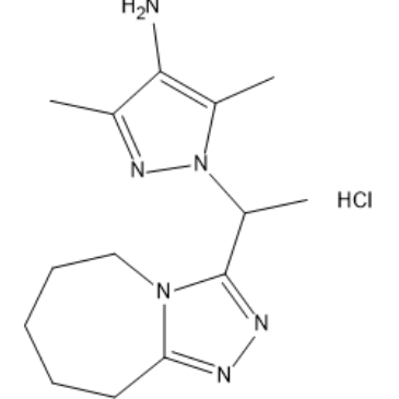 3,5-Dimethyl-1-(1-(6,7,8,9-tetrahydro-5H-[1,2,4]triazolo[4,3-a]azepin-3-yl)ethyl)-1H-pyrazol-4-amine hydrochloride|CS-1637974