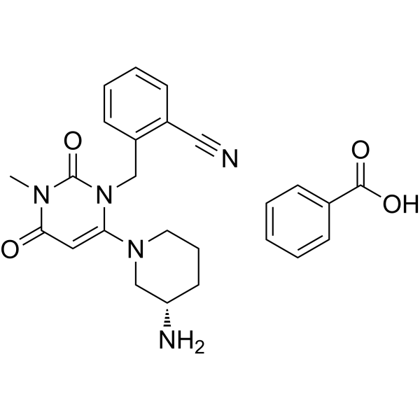 (S)-2-((6-(3-Aminopiperidin-1-yl)-3-methyl-2,4-dioxo-3,4-dihydropyrimidin-1(2H)-yl)methyl)benzonitrile benzoate|CS-1638980
