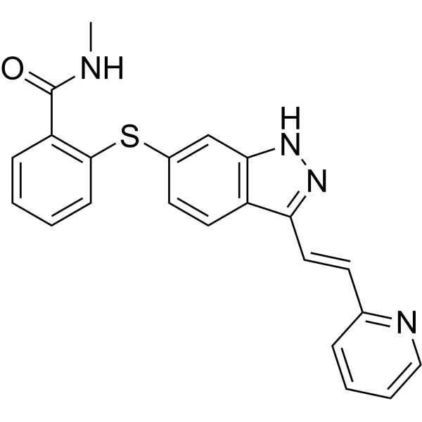 N-Methyl-2-((3-(2-(pyridin-2-yl)vinyl)-1H-indazol-6-yl)thio)benzamide|CS-1639208