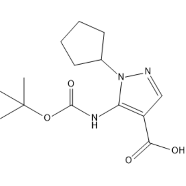 5-((tert-Butoxycarbonyl)amino)-1-cyclopentyl-1H-pyrazole-4-carboxylic acid|CS-1639466