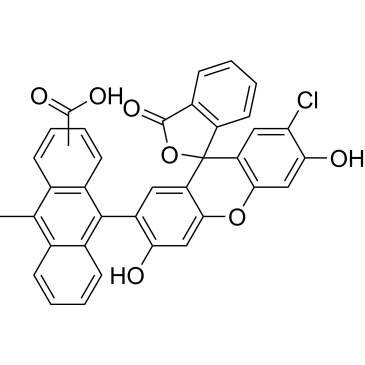 2′-Chloro-3′,6′-dihydroxy-7′-(10-methyl-9-anthracenyl)-3-oxospiro[isobenzofuran-1(3H),9′-[9H]xanthene]-ar-carboxylic acid|CS-1639537
