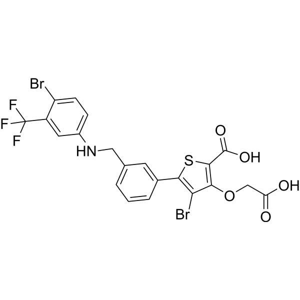 4-Bromo-5-(3-(((4-bromo-3-(trifluoromethyl)phenyl)amino)methyl)phenyl)-3-(carboxymethoxy)thiophene-2-carboxylic acid|CS-1639701