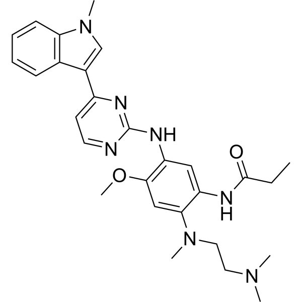 N-(2-((2-(Dimethylamino)ethyl)(methyl)amino)-4-methoxy-5-((4-(1-methyl-1H-indol-3-yl)pyrimidin-2-yl)amino)phenyl)propionamide|CS-1639928