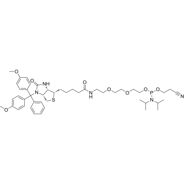 2-(2-(2-(5-((3aS,4S,6aR)-1-(bis(4-methoxyphenyl)(phenyl)methyl)-2-oxohexahydro-1H-thieno[3,4-d]imidazol-4-yl)pentanamido)ethoxy)ethoxy)ethyl (2-cyanoethyl) diisopropylphosphoramidite|CS-1641246