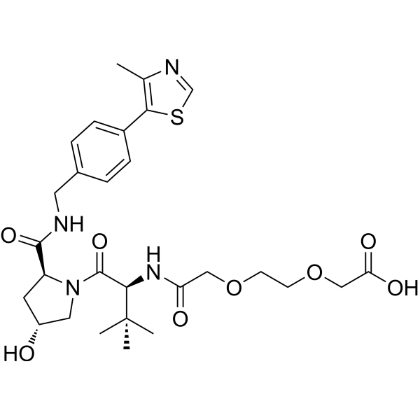 2-(2-(2-(((S)-1-((2S,4R)-4-Hydroxy-2-((4-(4-methylthiazol-5-yl)benzyl)carbamoyl)pyrrolidin-1-yl)-3,3-dimethyl-1-oxobutan-2-yl)amino)-2-oxoethoxy)ethoxy)acetic acid|CS-1644312