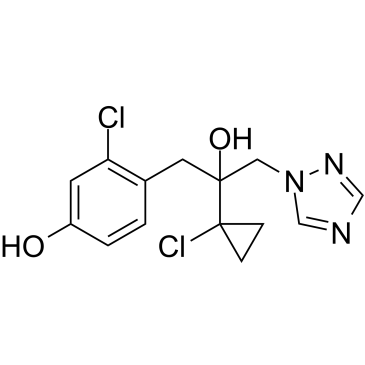 3-Chloro-4-(2-(1-chlorocyclopropyl)-2-hydroxy-3-(1H-1,2,4-triazol-1-yl)propyl)phenol  Prothioconazole impurity|CS-1646458