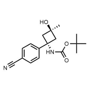 rel-tert-Butyl (1r,3r)-1-(4-cyanophenyl)-3-hydroxy-3-methylcyclobutylcarbamate|CS-B0062