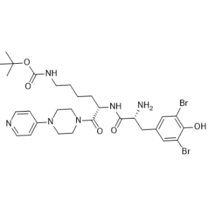 tert-Butyl ((S)-5-((R)-2-amino-3-(3,5-dibromo-4-hydroxyphenyl)propanamido)-6-oxo-6-(4-(pyridin-4-yl)piperazin-1-yl)hexyl)carbamate|CS-B1633