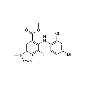 Methyl 5-((4-bromo-2-chlorophenyl)amino)-4-fluoro-1-methyl-1H-benzo[d]imidazole-6-carboxylate|CS-M0258