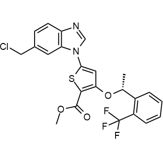 (R)-methyl 5-(6-(chloromethyl)-1H-benzo[d]imidazol-1-yl)-3-(1-(2-(trifluoromethyl)phenyl)ethoxy)thiophene-2-carboxylate|CS-M0521