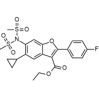 Ethyl 5-cyclopropyl-2-(4-fluorophenyl)-6-(N-(methylsulfonyl)methylsulfonamido)benzofuran-3-carboxylate|CS-M1526