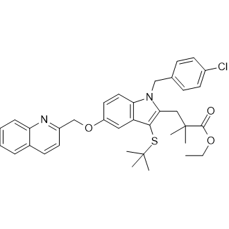 Ethyl 3-(3-(tert-butylthio)-1-(4-chlorobenzyl)-5-(quinolin-2-ylmethoxy)-1H-indol-2-yl)-2,2-dimethylpropanoate|CS-M1700
