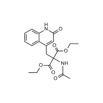 Malonic acid, acetamido[(1,2-dihydro-2-oxo-4-quinolyl)methyl]-, diethyl ester