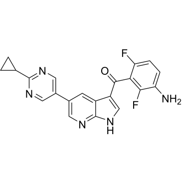 (3-Amino-2,6-difluorophenyl)(5-(2-cyclopropylpyrimidin-5-yl)-1H-pyrrolo[2,3-b]pyridin-3-yl)methanone|CS-M3518